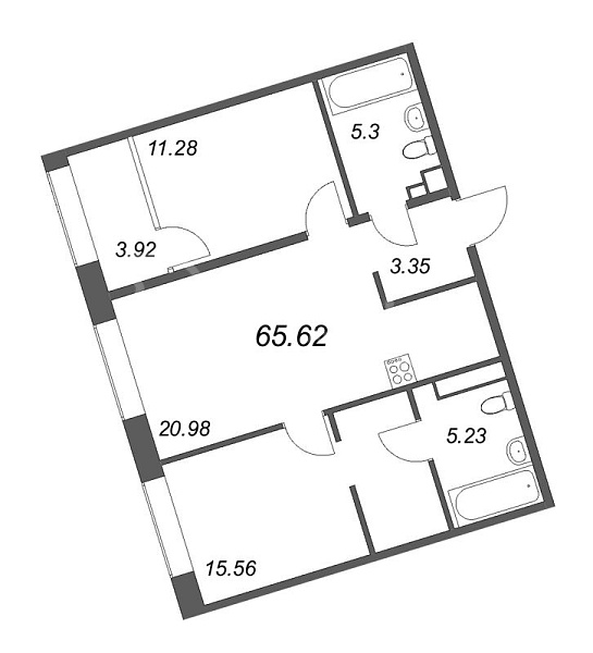2-к квартира в новостройке, 67 кв.м., Петроградский район, Ремесленная ул.