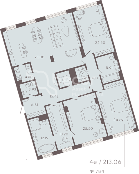 3-к квартира в новостройке, 231 кв.м., Петроградский район, Ремесленная ул.