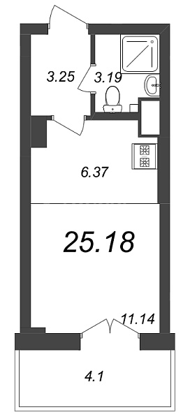 Студия в новостройке, 25 кв.м., Петроградский район, Ремесленная ул.