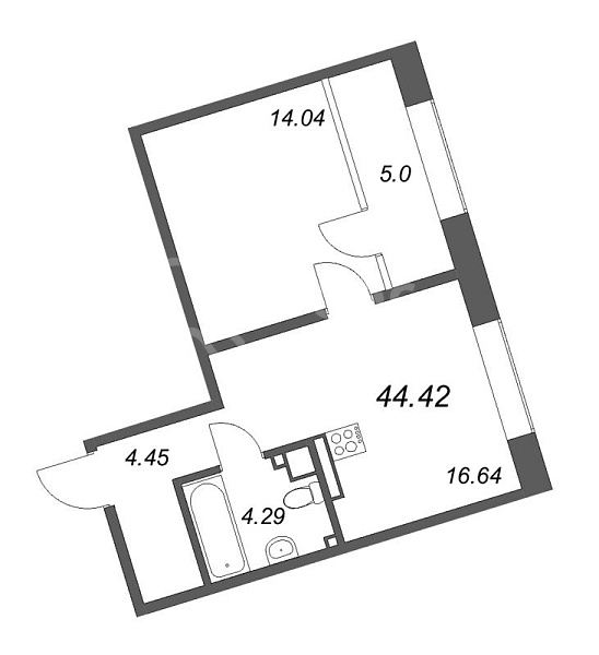 1-к квартира в новостройке, 45 кв.м., Петроградский район, Ремесленная ул.