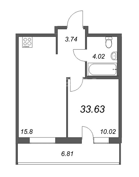 1-к квартира в новостройке, 42 кв.м., Тихая ул.