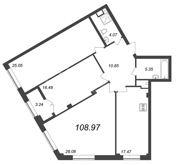 3-к квартира в новостройке, 108 кв.м., Петроградский район, Ремесленная ул.