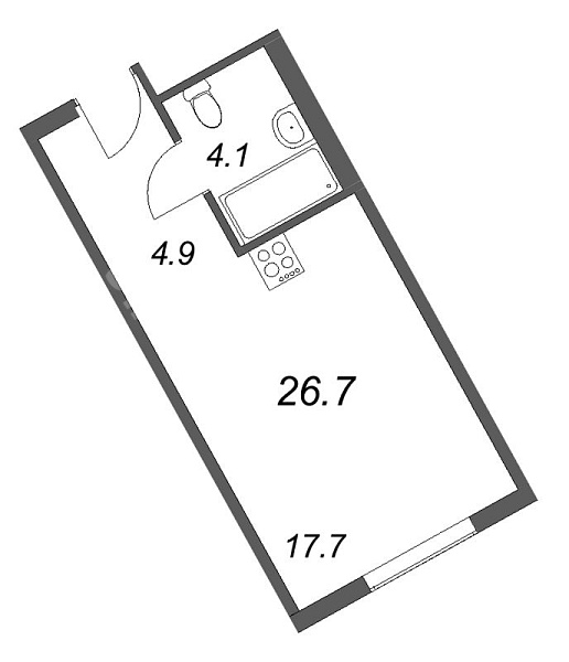Студия в новостройке, 25 кв.м., Московский район, Московский пр-кт