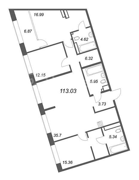 3-к квартира в новостройке, 115 кв.м., Петроградский район, Ремесленная ул.
