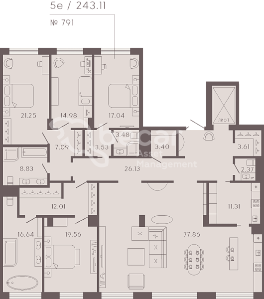 4-к квартира в новостройке, 271 кв.м., Петроградский район, Ремесленная ул.