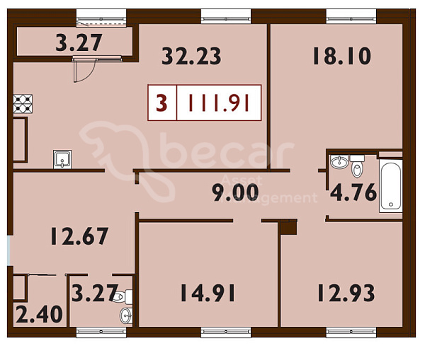 3-к квартира в новостройке, 112 кв.м., Петроградский район, Петровский пр-кт