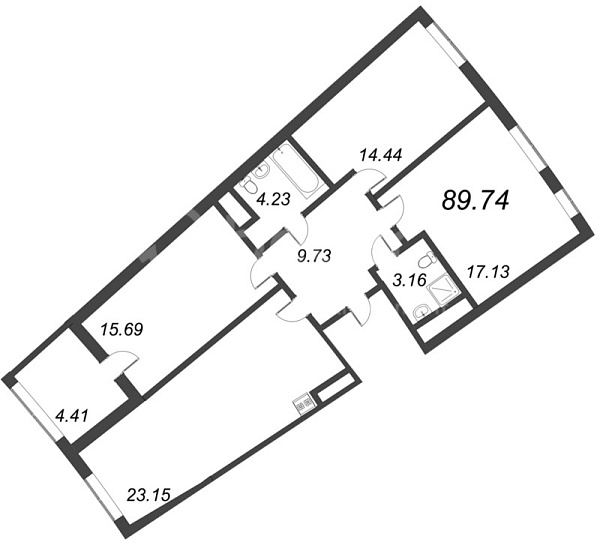 2-к квартира в новостройке, 89 кв.м., Василеостровский район, Морская наб.