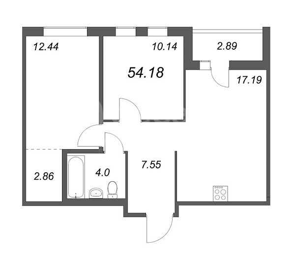 2-к квартира в новостройке, 57 кв.м., Шоссе в Лаврики ул.