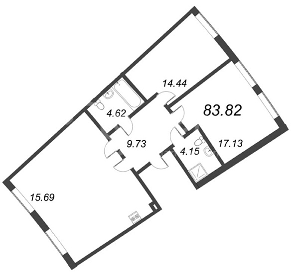 3-к квартира в новостройке, 83 кв.м., Василеостровский район, Морская наб.