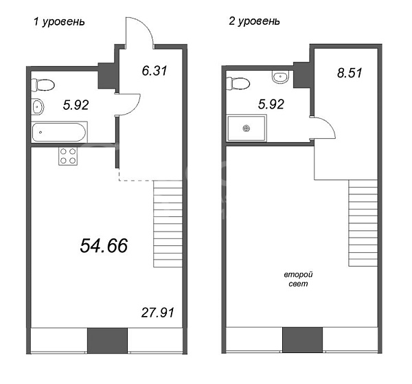 1-к квартира в новостройке, 53 кв.м., Петроградский район, Пионерская ул.