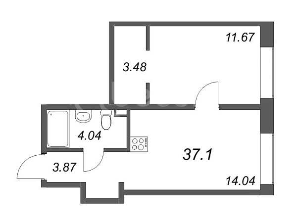 1-к квартира в новостройке, 37 кв.м., Петроградский район, Ремесленная ул.
