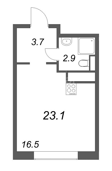 Студия в новостройке, 23 кв.м., Красногвардейский район, Партизанская ул.