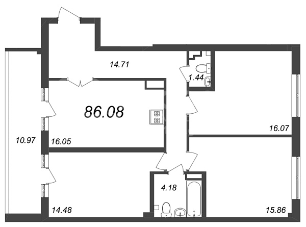 3-к квартира в новостройке, 88 кв.м., Петроградский район, Ремесленная ул.