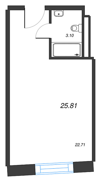 Студия в новостройке, 25 кв.м., Московский район, Ленинский пр-кт
