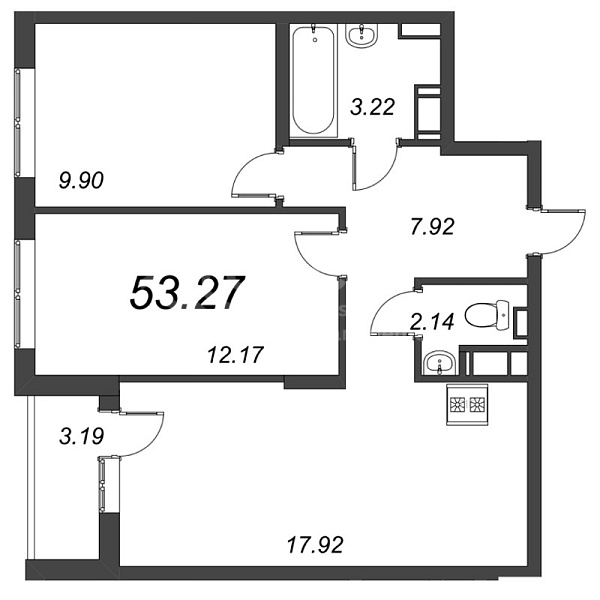 2-к квартира в новостройке, 56 кв.м., Приморский район, Белоостровская ул.