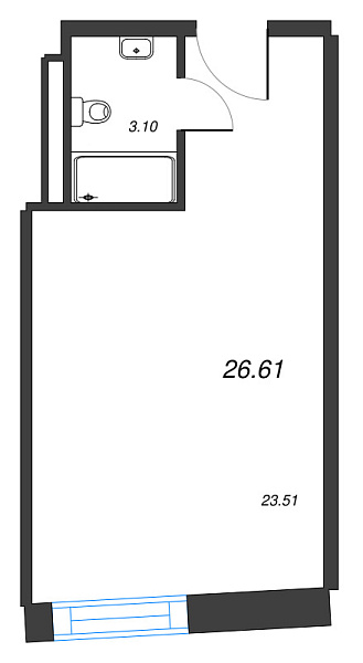 Студия в новостройке, 26 кв.м., Московский район, Ленинский пр-кт