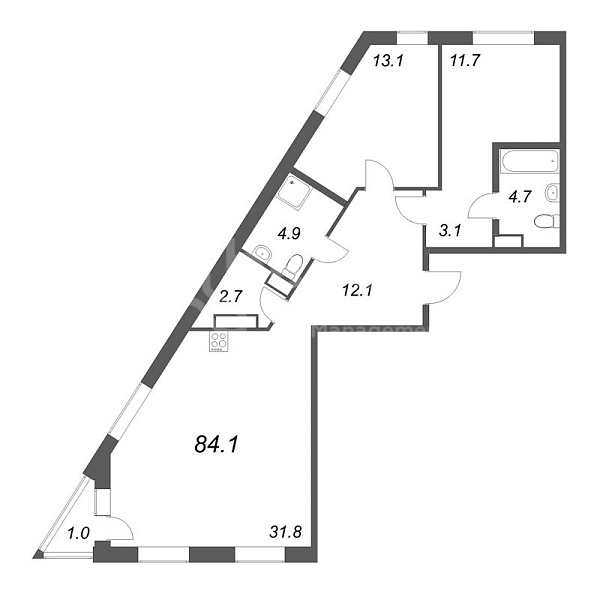 2-к квартира в новостройке, 85 кв.м., Фрунзенский район, Лиговский пр-кт