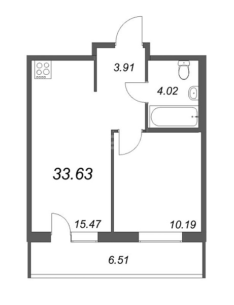 1-к квартира в новостройке, 41 кв.м., Тихая ул.