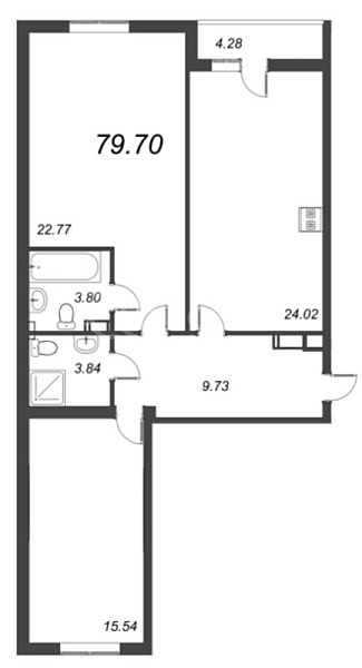 2-к квартира в новостройке, 83 кв.м., Приморский район, Белоостровская ул.