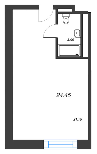 Студия в новостройке, 24 кв.м., Московский район, Ленинский пр-кт