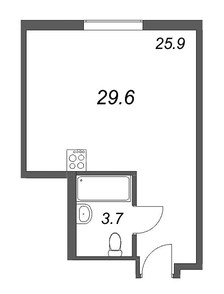 Студия в новостройке, 29 кв.м., Московский район, Московский пр-кт