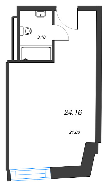 Студия в новостройке, 24 кв.м., Московский район, Ленинский пр-кт