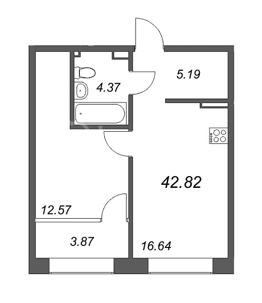 1-к квартира в новостройке, 44 кв.м., Петроградский район, Ремесленная ул.