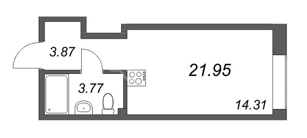 Студия в новостройке, 22 кв.м., Петроградский район, Ремесленная ул.