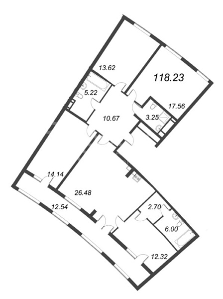 4-к квартира в новостройке, 118 кв.м., Василеостровский район, Морская наб.