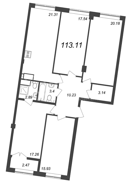 4-к квартира в новостройке, 116 кв.м., Петроградский район, Ремесленная ул.