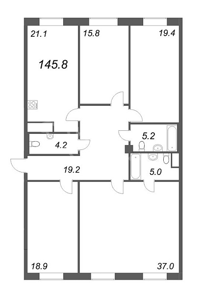 4-к квартира в новостройке, 146 кв.м., Петроградский район, Петровский пр-кт