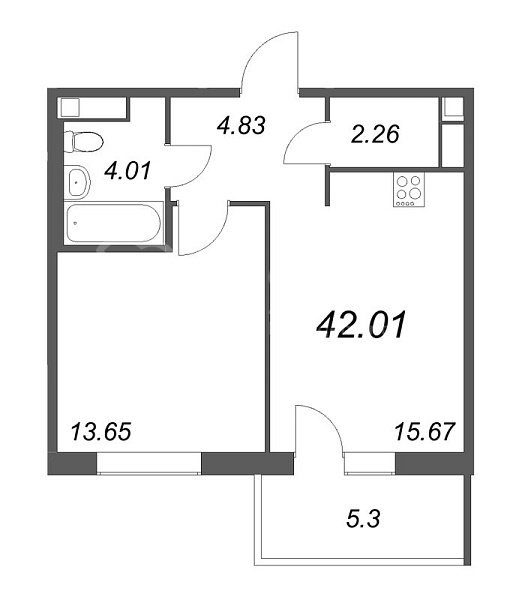 1-к квартира в новостройке, 42 кв.м., Ленинградское ш.