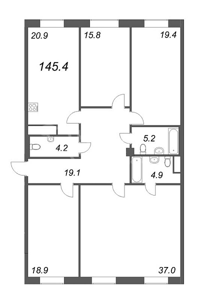 4-к квартира в новостройке, 146 кв.м., Петроградский район, Петровский пр-кт