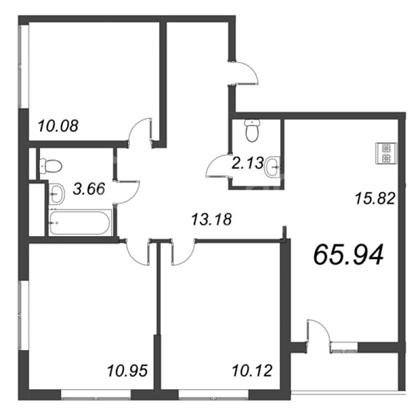 3-к квартира в новостройке, 68 кв.м., Михайловская дор.