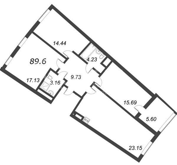 3-к квартира в новостройке, 89 кв.м., Василеостровский район, Морская наб.