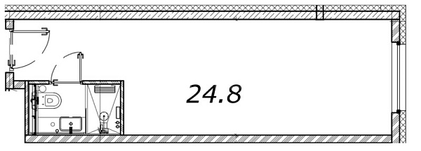 Студия в новостройке, 24 кв.м.