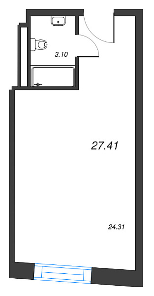 Студия в новостройке, 27 кв.м., Московский район, Ленинский пр-кт