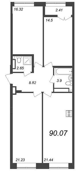 3-к квартира в новостройке, 89 кв.м., Петроградский район, Ремесленная ул.