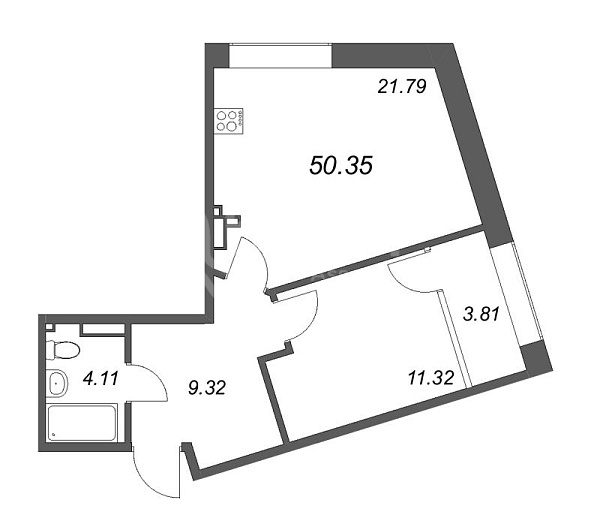 1-к квартира в новостройке, 52 кв.м., Петроградский район, Ремесленная ул.