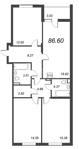 3-к квартира в новостройке, 86 кв.м., Приморский район, Белоостровская ул.