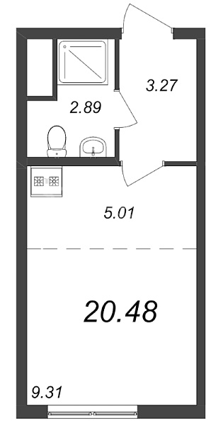 Студия в новостройке, 20 кв.м., Василеостровский район, Морская наб.