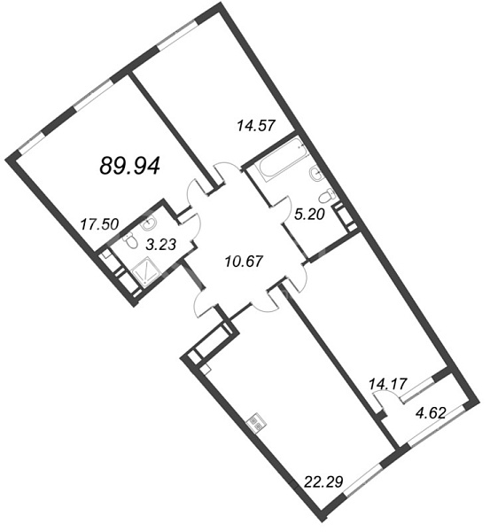 2-к квартира в новостройке, 89 кв.м., Василеостровский район, Морская наб.