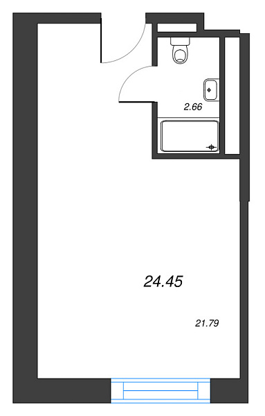 Студия в новостройке, 24 кв.м., Московский район, Ленинский пр-кт