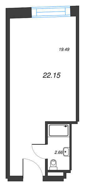 Студия в новостройке, 22 кв.м., Московский район, Ленинский пр-кт