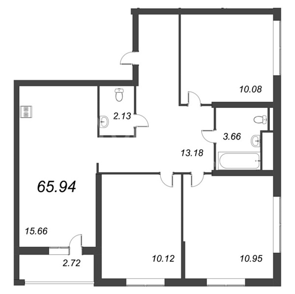 3-к квартира в новостройке, 68 кв.м., Михайловская дор.