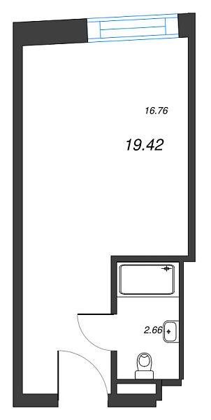 Студия в новостройке, 19 кв.м., Московский район, Ленинский пр-кт