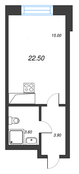 Студия в новостройке, 22 кв.м., Красногвардейский район, Партизанская ул.