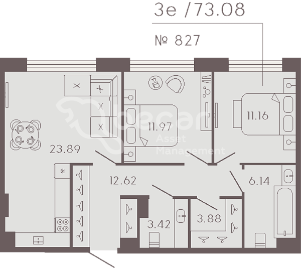 2-к квартира в новостройке, 75 кв.м., Петроградский район, Ремесленная ул.