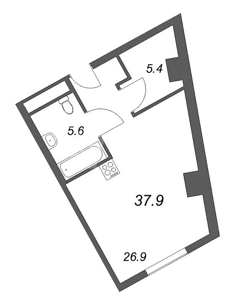 Студия в новостройке, 37 кв.м., Московский район, Московский пр-кт