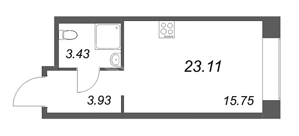 Студия в новостройке, 23 кв.м., Петроградский район, Пионерская ул.